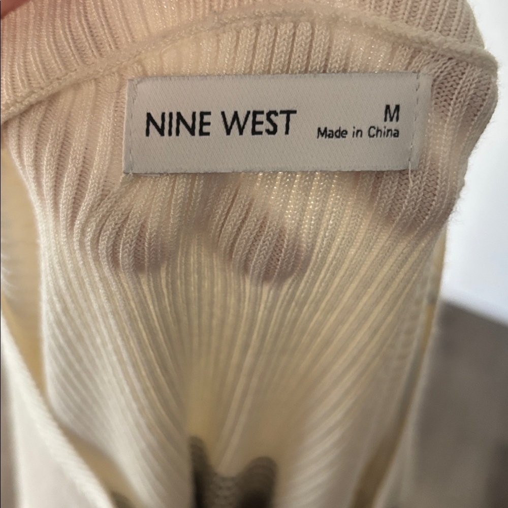 Nine West Long Sleeve Black&White Ribbed Sweater - Picture 6 of 8